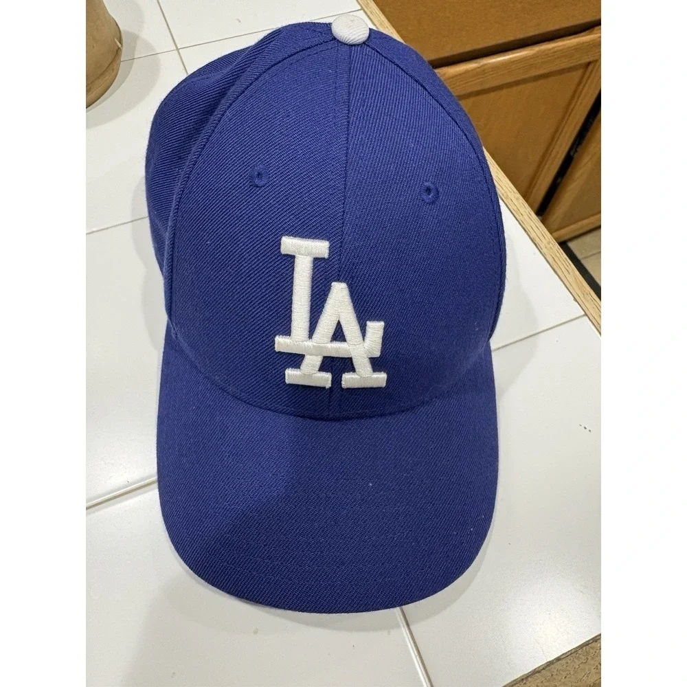 LA Dodgers `47 Brand Hat Cap Adjustable Strap Blue/White MLB‎ EUC